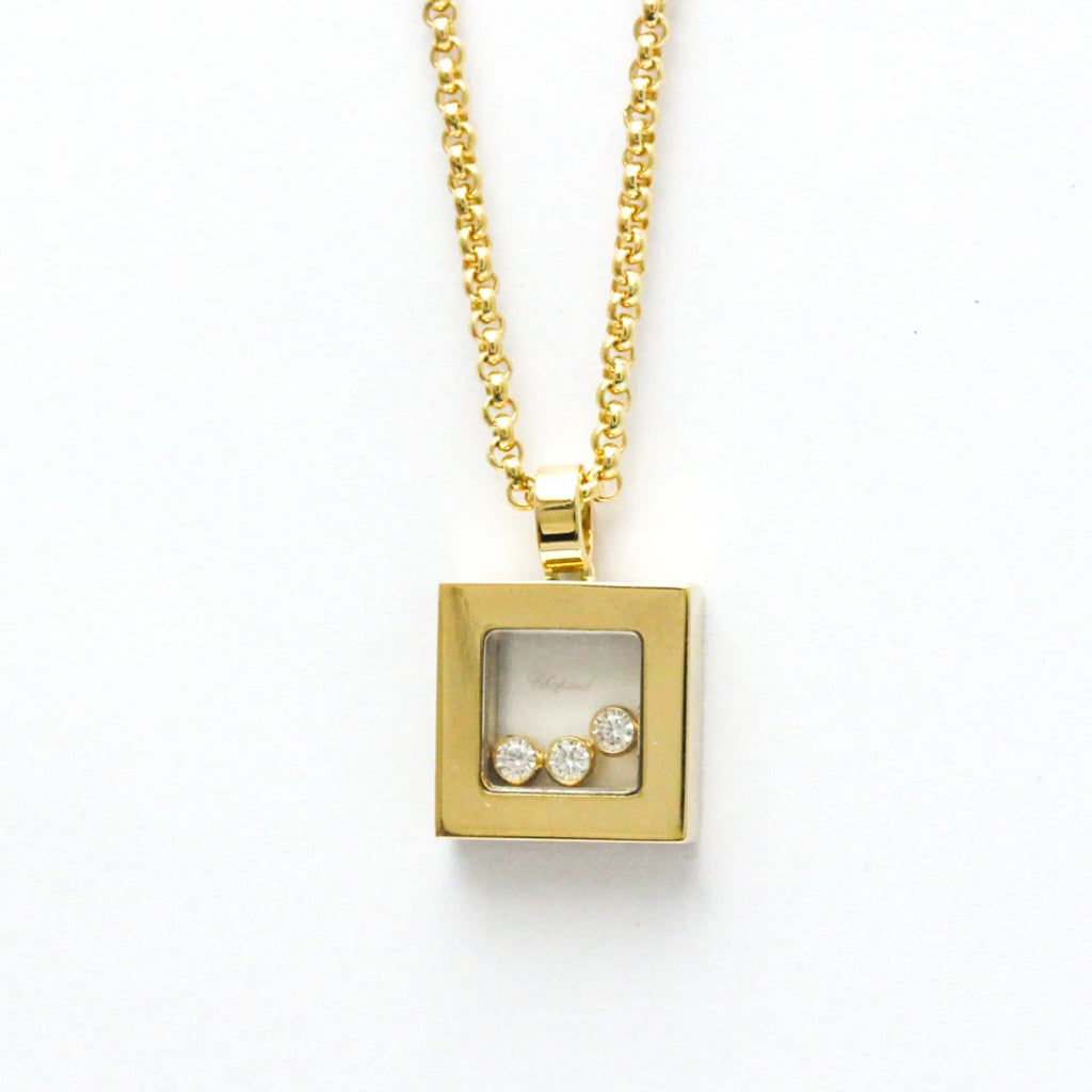 Necklace Yellow Happy Pre-Owned (Good) Fashion Necklace (Gold) Chopard Diamond Square Men,Women 79/3210 Diamonds (18K) Pendant Gold