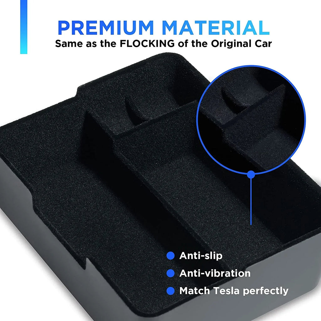and Center Console Flocking Storage 2016-2020 Organizer Y Model with fabric Box, Premium Nestour 3 Coin Model Upgrade Sunglasses Holder Customized and ABS Tesla Tray Accessories,