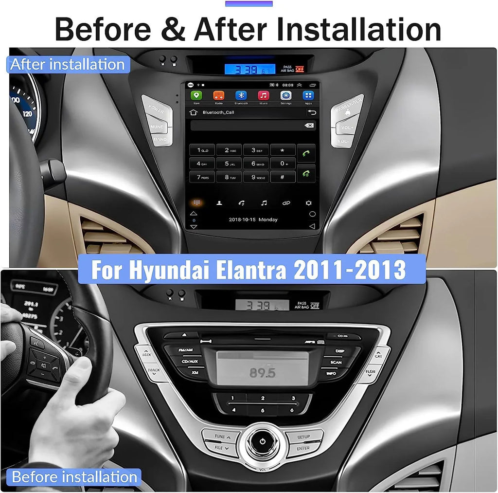Stereo Car for 2013 Backup 2012 Link FM Bluetooth Mirror Podofo WIFI Android 2011 USB, 9.7'' Touchscreen 2G+64G GPS with Radio Elantra Camera Hyundai