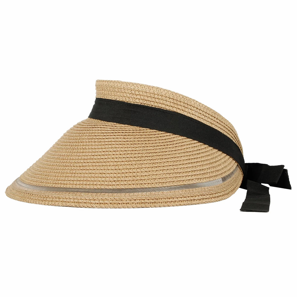 Wide Summer SLV1280 Hat Packable Sun Brim WITHMOONS Visor Beach Womens (Beige)