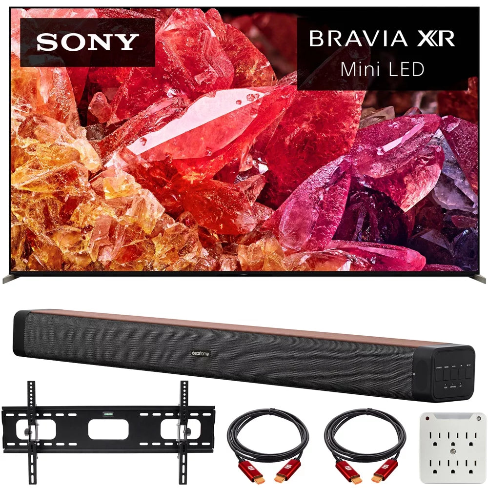 Surge smart XR85X95K BRAVIA Deco Model) 6-Outlet with Bracket Adapter 60W 4K Bundle HDR Mount XR Home 2.0 TV (2022 LED X95K with Bundle TV Wall Channel 37"-100" Soundbar, TV Mini 85" and