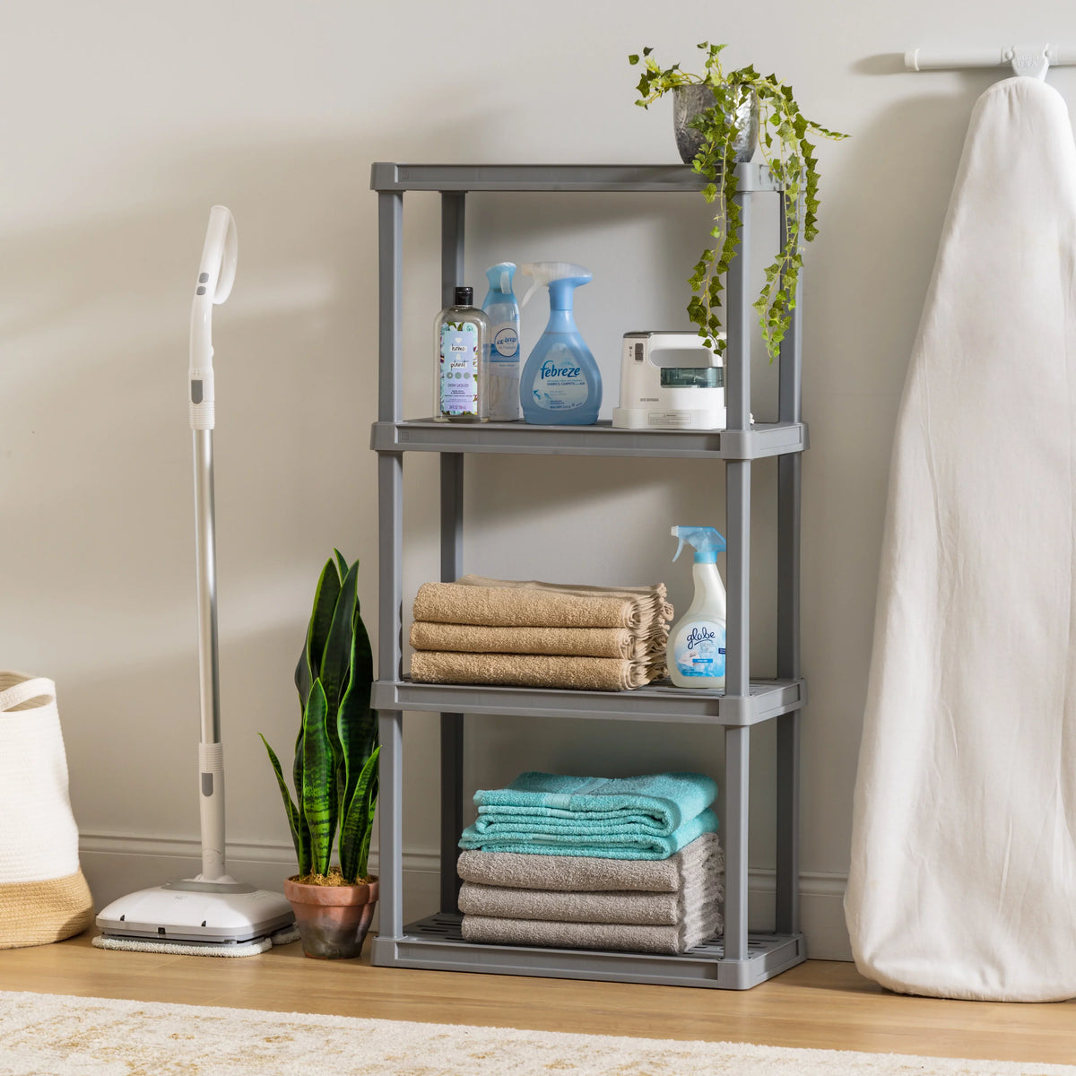 Shelf lb. USA Plastic Capacity, 4-Tier Gray Elephant IRIS Total Storage Rack 160 with
