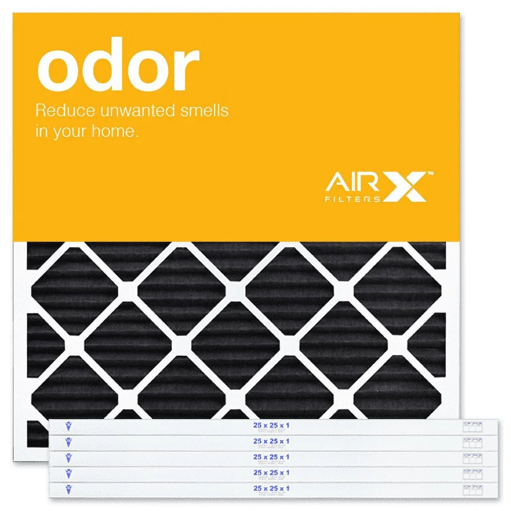 Pleated Replacement Air Made AC the MERV Box AIRx Filter in USA 6, of Filter Air Odor 8 Filters 25x25x1 Furnace