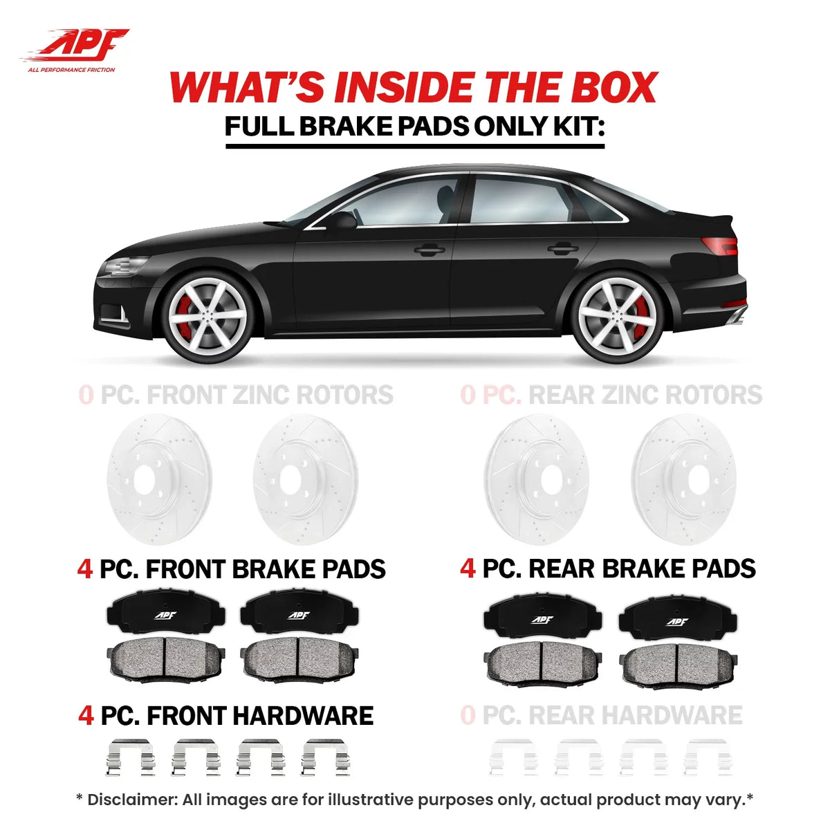Front Carbon and Ranger Rear Pads Fiber 1998-2002 for Ceramic
