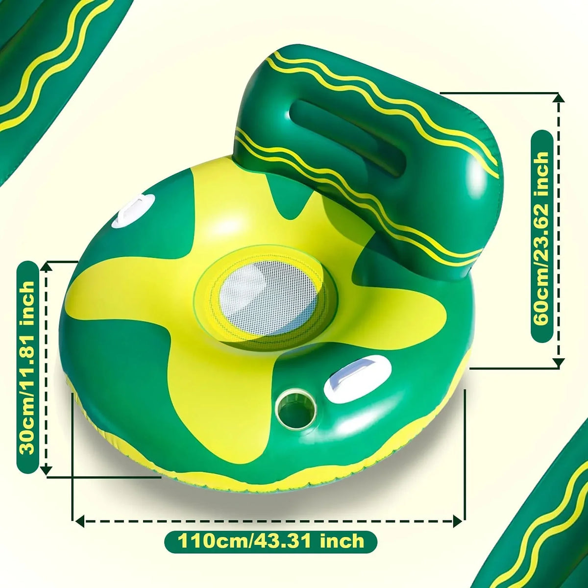 for Two Chair Pool Handles Harvio -Green/Yellow Floating Adults Safe