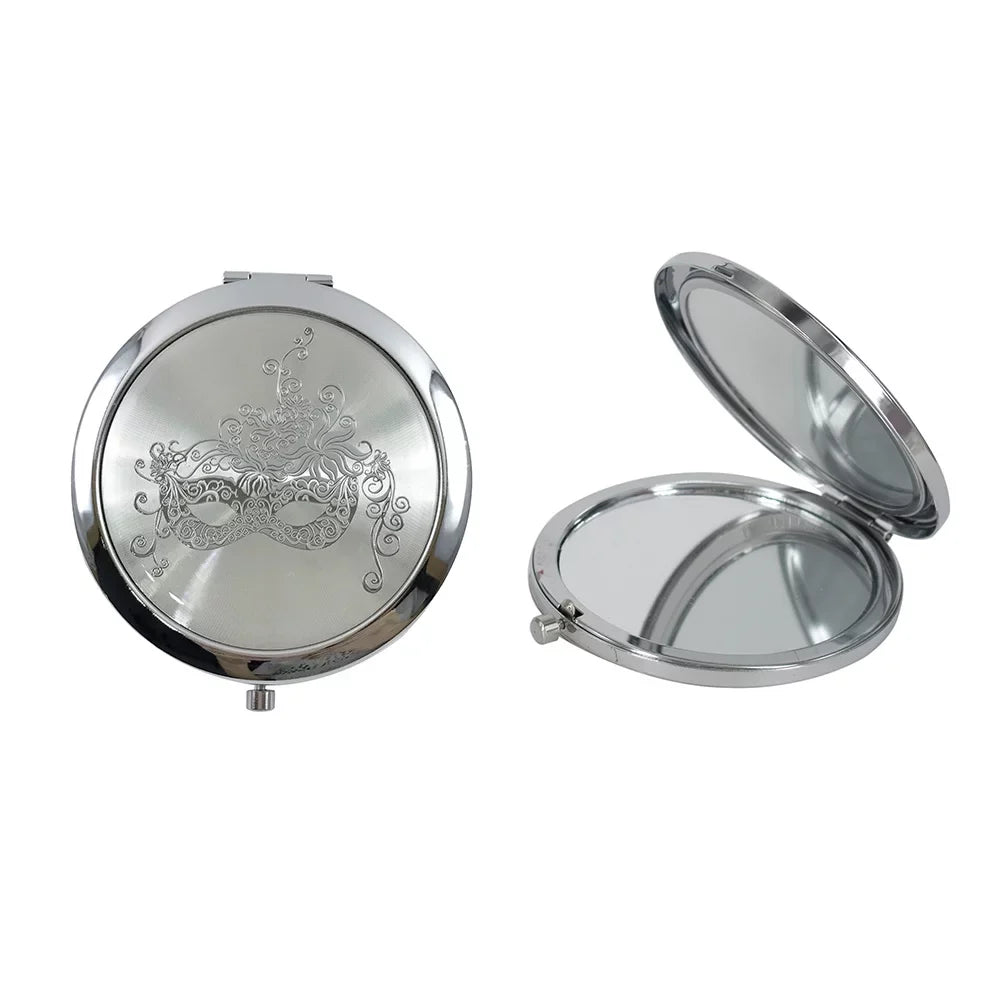 GG090S/G Compact Mirrors Quinceanera/ - Favors Shower/ Mask 16/ Bridal Masquerade Birthday for Silver Pcs Guests 12 Sweet
