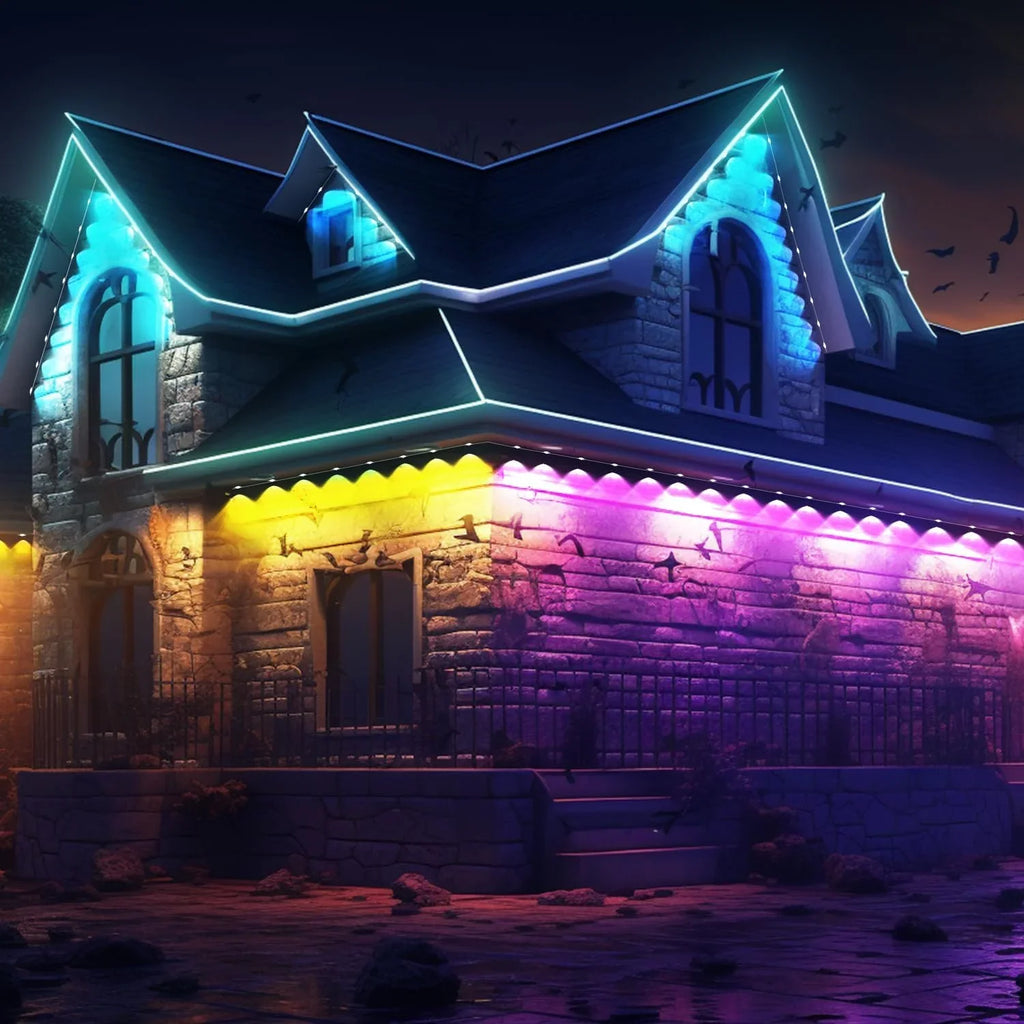 Lights, DIY Using, Remote 100ft Modes, and for Permanent Daily 72 exterior LED exterior Suitable with IP67 Work & RGB with Lights Alexa Holiday Eaves Waterproof, with Scene Lights