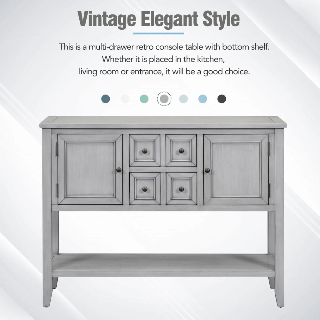 Ample (Espresso Storage with SKU Kitchens Rooms Cambridge for and Shelf Series Table Small Entrances Four Vintage OLD WF190263AAP) Living Bottom Console Drawers TREXM and