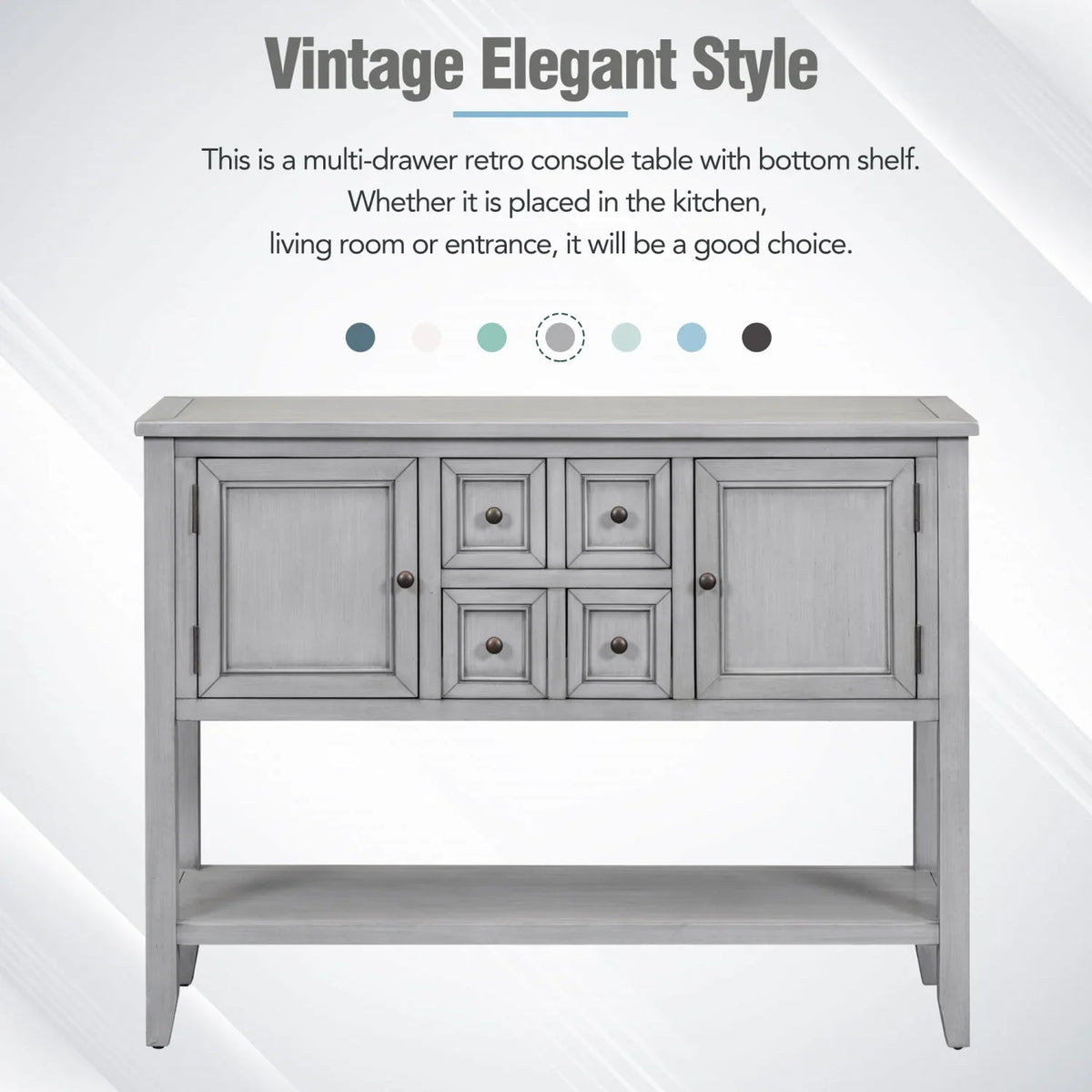 Ample (Espresso Storage with SKU Kitchens Rooms Cambridge for and Shelf Series Table Small Entrances Four Vintage OLD WF190263AAP) Living Bottom Console Drawers TREXM and