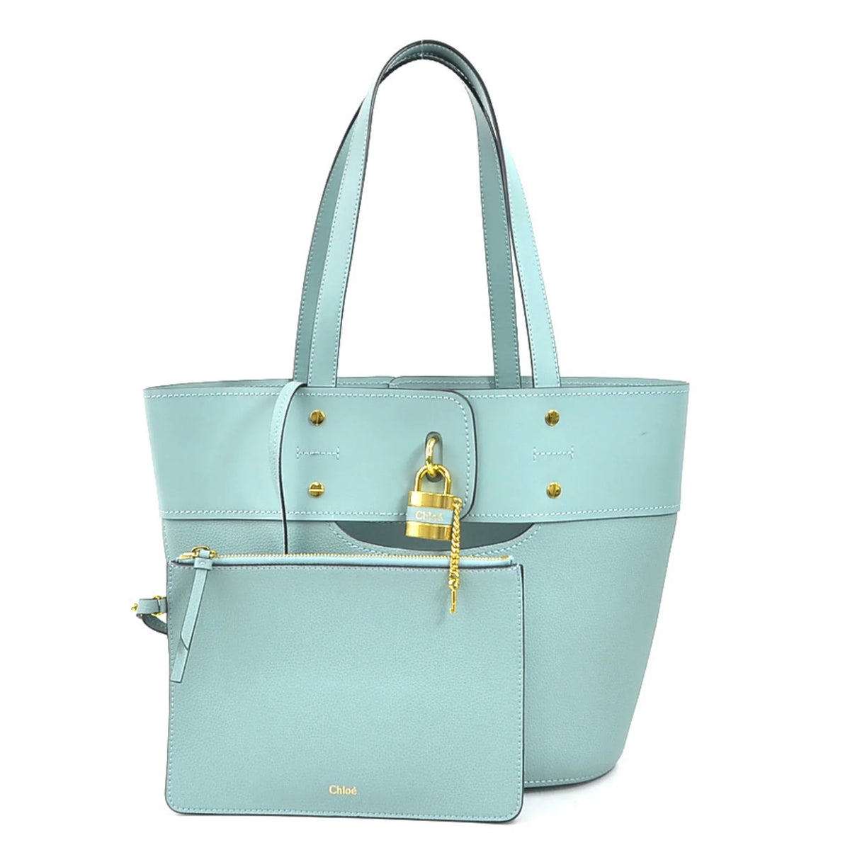 New) (Like Pre-Owned Light Chloé Bag Shoulder Leather Blue Women's Chloe