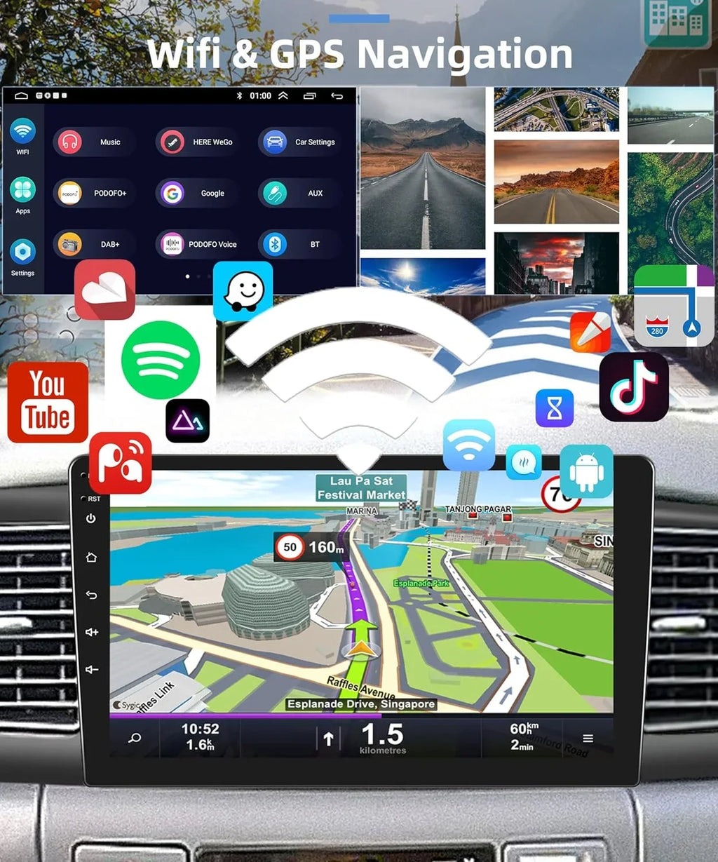 '+ USB Mirror Corolla Toyota Bluetooth 2007-2012 Car Radio for Android with THONZER Touch Stereo 1G+32G Screen SWC WiFi Inch Carplay, Rimoody Camera 9 Car Link Wireless GPS FM RCA ex Backup