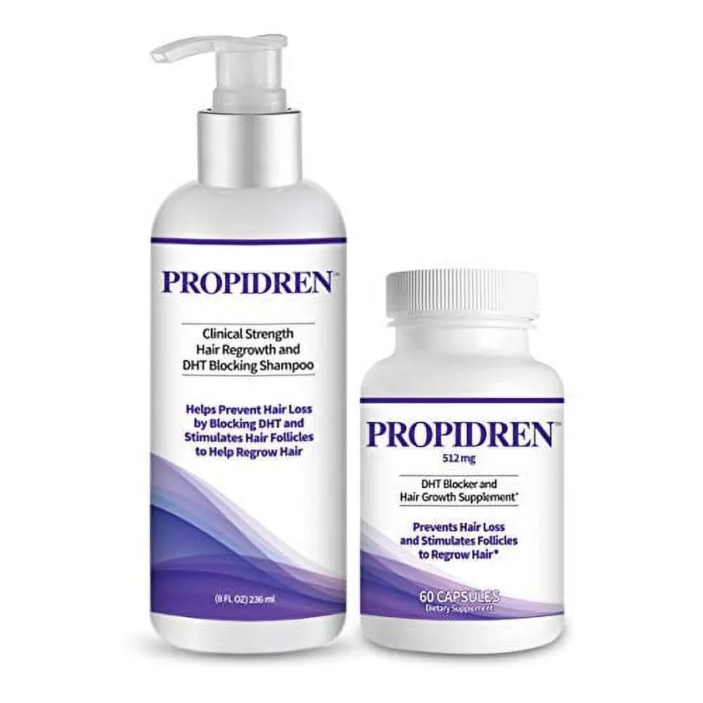 Loss Bottle, Hair 8 Combo Ounces) Supplement Blocker Growth Hair Proprietary (1 Hair. 60 Regrowth Treatment Shampoo - to Prevent Propidren Regrow Bottle, & DHT & Stop Pack & (1 Hair & Count)