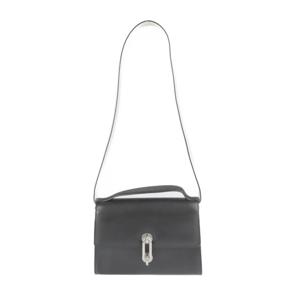 hardware Balenciaga 331916 ivory calf shoulder 2WAY Pre-Owned (Good) silver leather bag trapeze BALENCIAGA handbag black mailon mini system