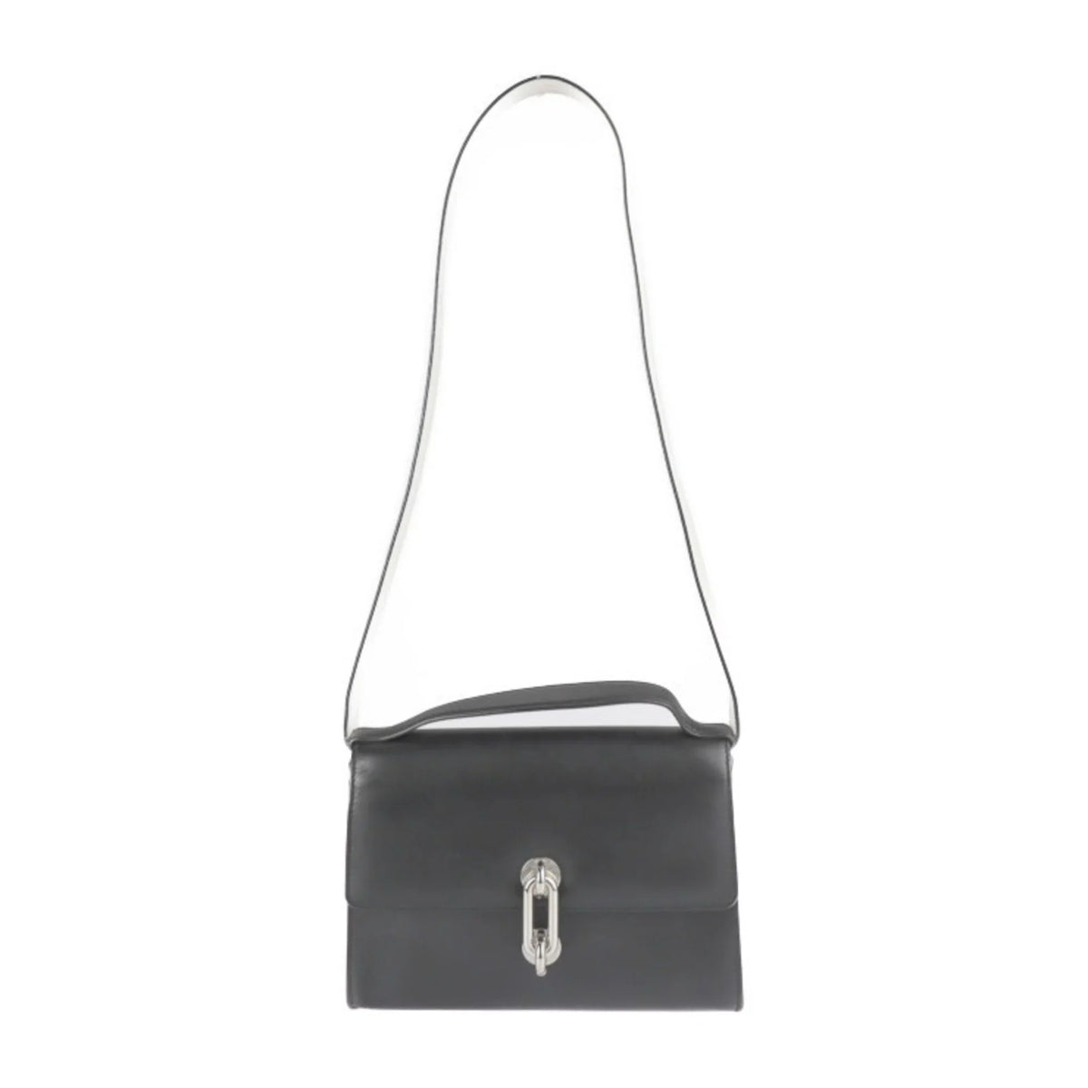 hardware Balenciaga 331916 ivory calf shoulder 2WAY Pre-Owned (Good) silver leather bag trapeze BALENCIAGA handbag black mailon mini system