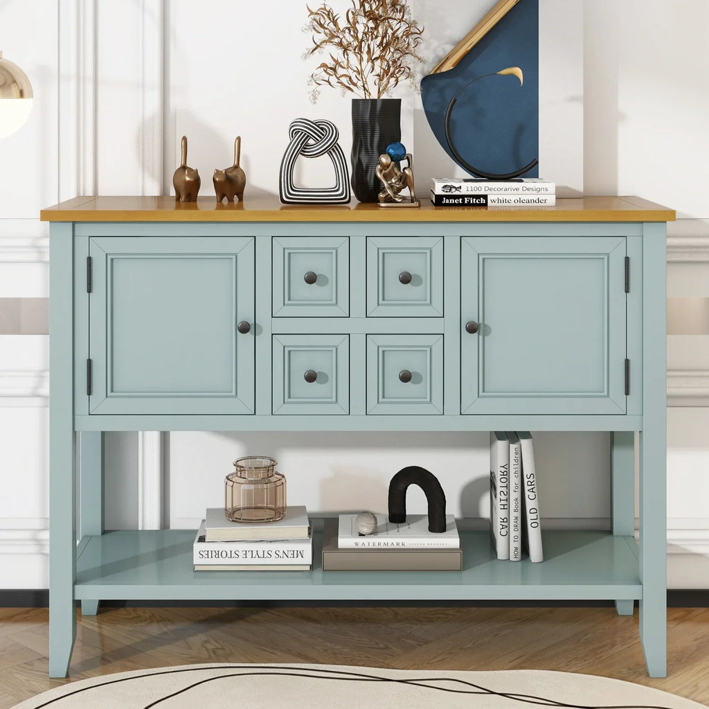 Table for OLD Storage WF190263AAE) Gray and Entrances Shelf Rooms (Antique Ample Living with and Console Four Series SKU Cambridge Vintage Kitchens Drawers Small TREXM Bottom