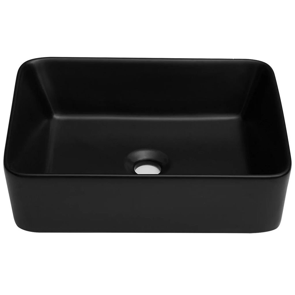 Black Ceramic Rectangular Vessel 19"X15" CoSoTower Bathroom Sink