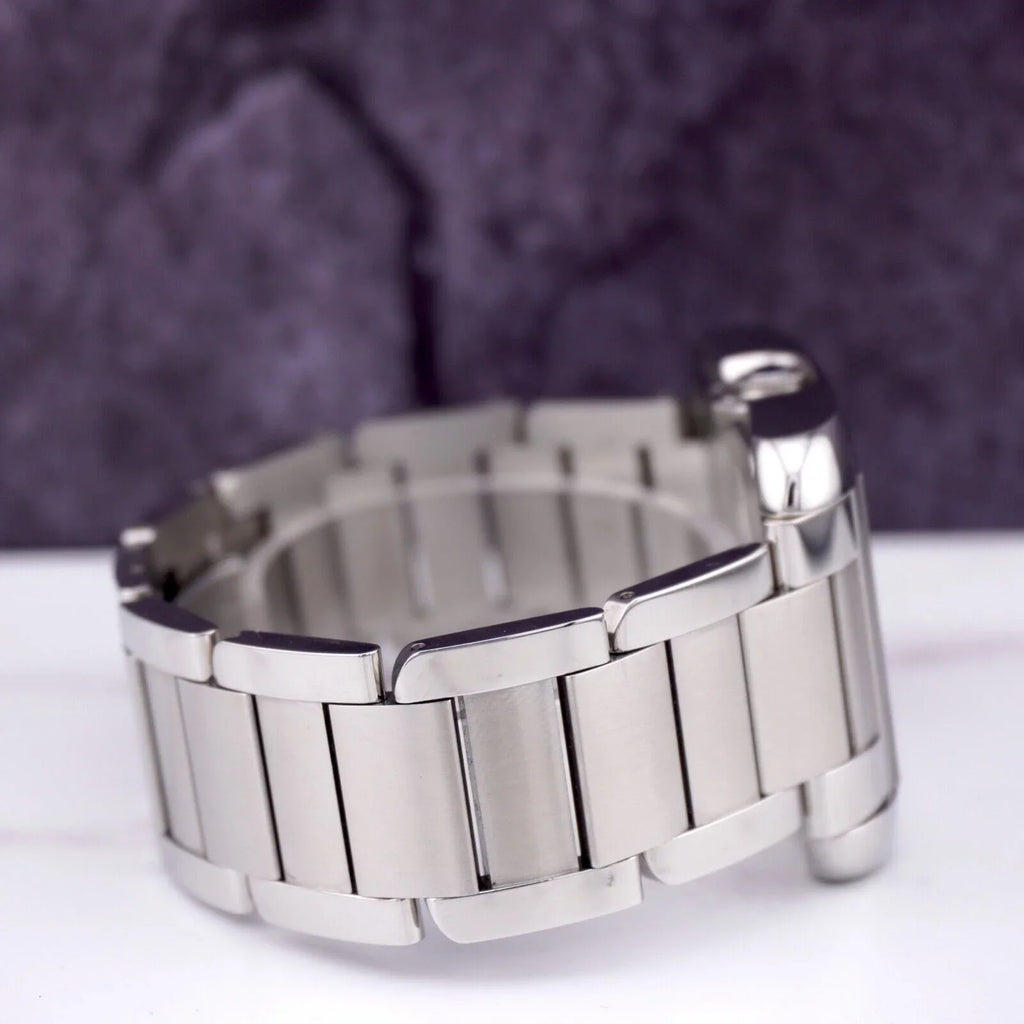 3507 Tank by Dial Watch Cartier 49mm Silver Mens Stainless Anglaise 37mm Steel