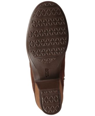 Toe Waterproof Womens Brown Padded Boot 7.5 Leather TEVA Block Anaya Riding Goring Round Heel Zip-Up