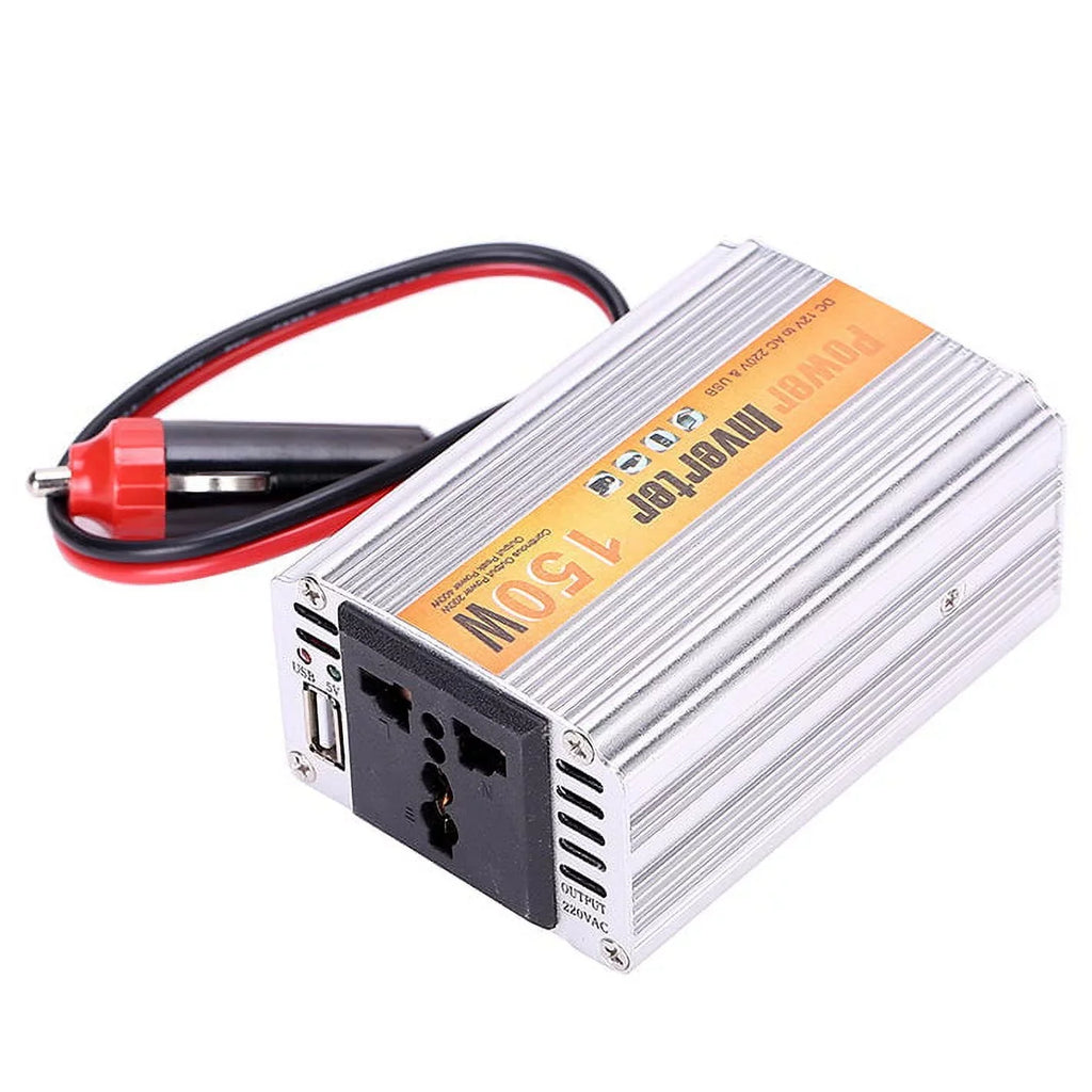 USB Universal to Power DC Socket Charger w/ Protection 110V Fan/Overload 12V 150W Car Inverter Adapter AC Cooling