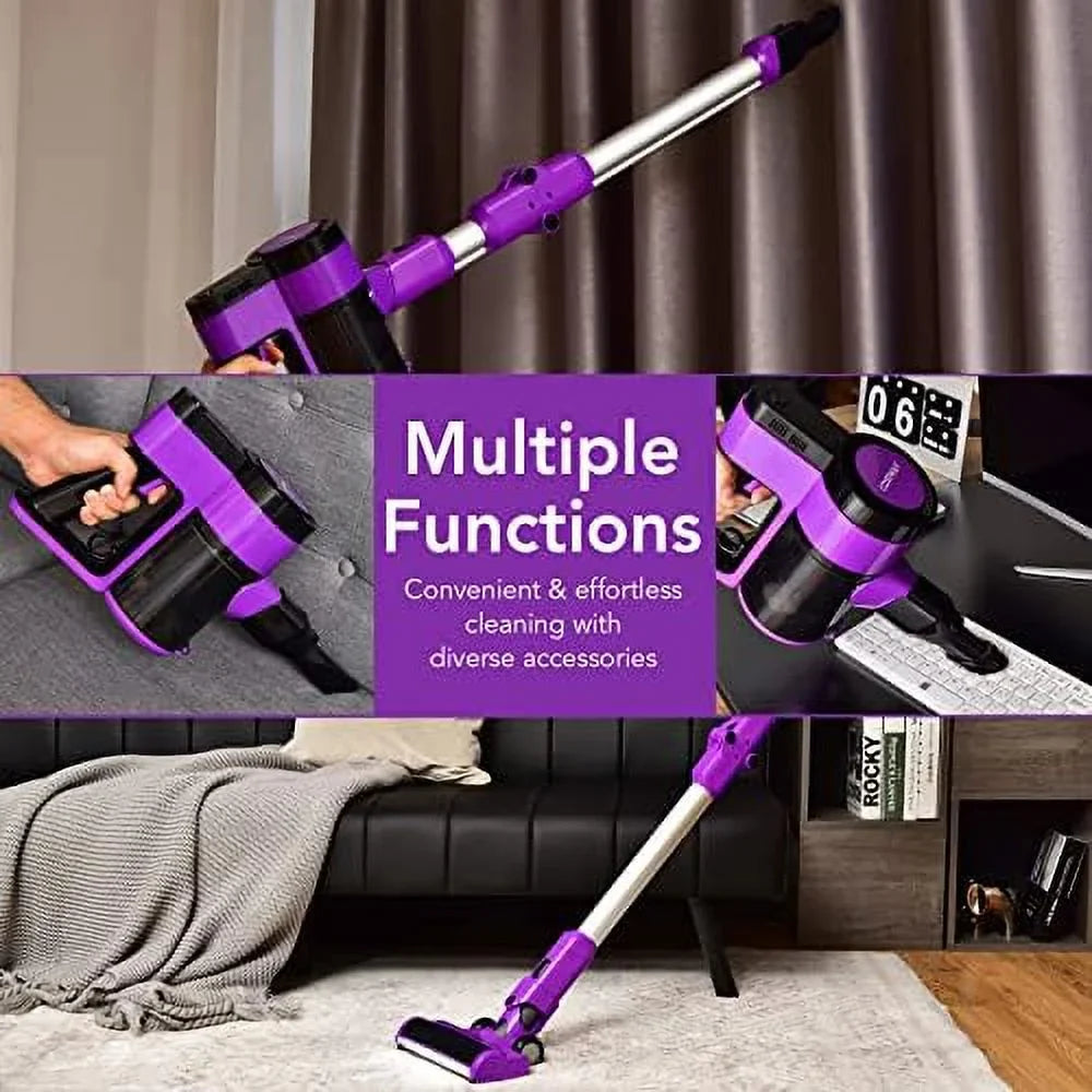 Handheld Vacuum (Purple) Cordless Pet Floor 2000Mah Cleaner, & Vacuum With Rechargeable & Carpet Vacuum Lightweight Hair, For 3-In-1 Hard Stick Runtime 45-Minute Battery, Wall-Mounted Car,