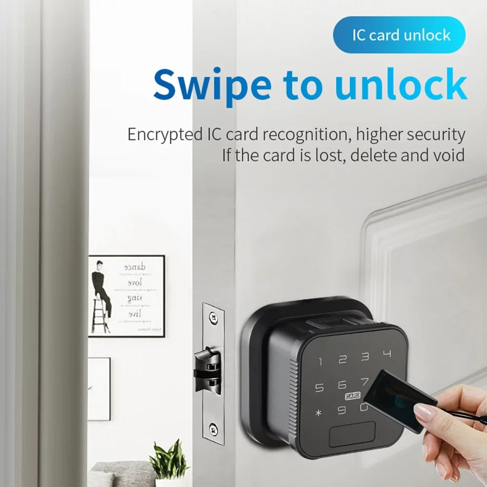 Door Lock Walmeck Door Compatible Handle Keypad Smart Door Lock Electronic with Door Smart Lock Lock Fingerprint with Deadbolt Lock Lock Lock DADA Fingerprint