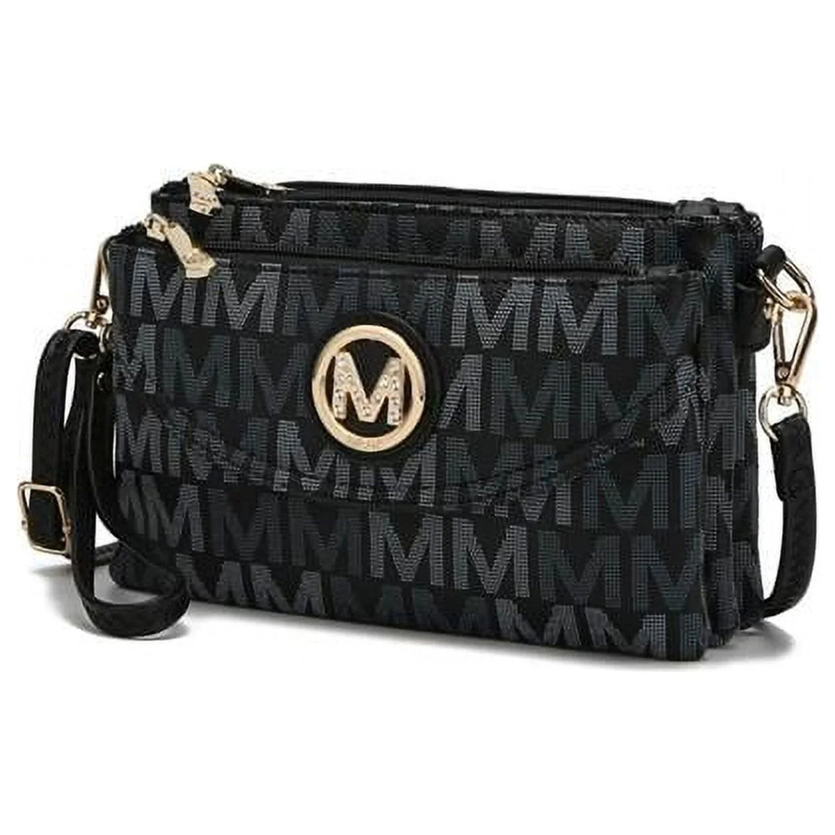 Five MKF-MU6363BK Mia M MKF Collection Signature Ishani Crossbody by Bag Compartments K.