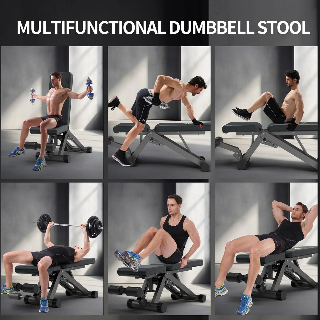 Full Bench, Adjustable Home Incline for Workout, for Capacity Body Pounds Set Foldable Weight Training Gym Bench 880 Benches Strength