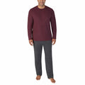 top charcoal gray 2-Piece Sleep Pajama PJ Medium) Set Men's Bauer ((burgundy bottom, Eddie / Lounge