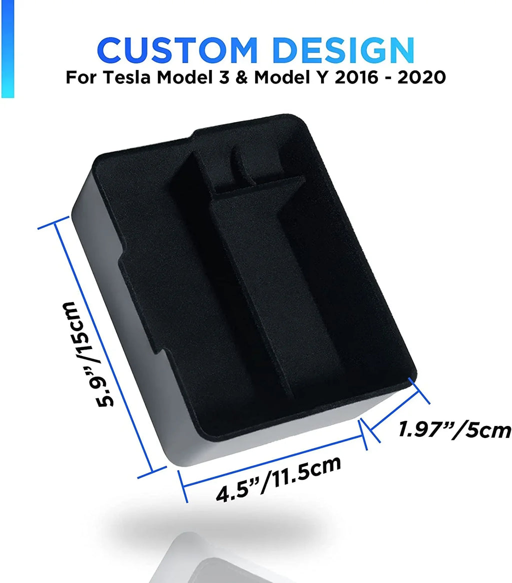 and Center Console Flocking Storage 2016-2020 Organizer Y Model with fabric Box, Premium Nestour 3 Coin Model Upgrade Sunglasses Holder Customized and ABS Tesla Tray Accessories,