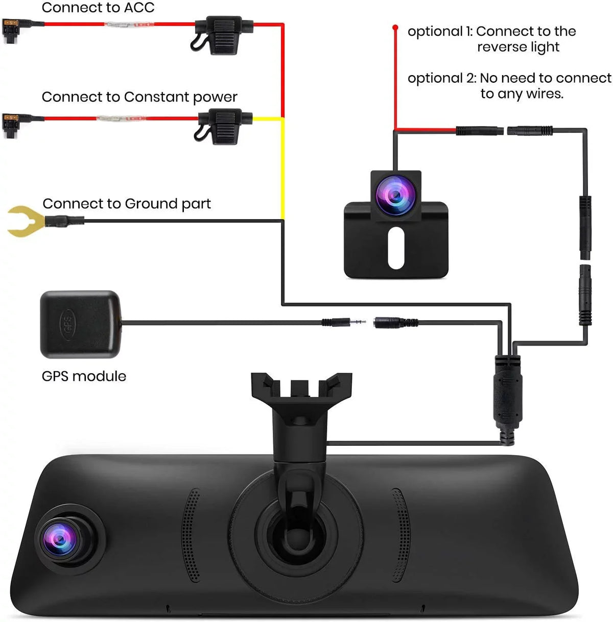 Auto-Vox Camera Car Camera Backup PRO) Look Screen Mirror Vision Dash Rear 1080P Night Touch 9.35'' Camera(V5 Monitor Super Mirror Cam, View OEM Dual
