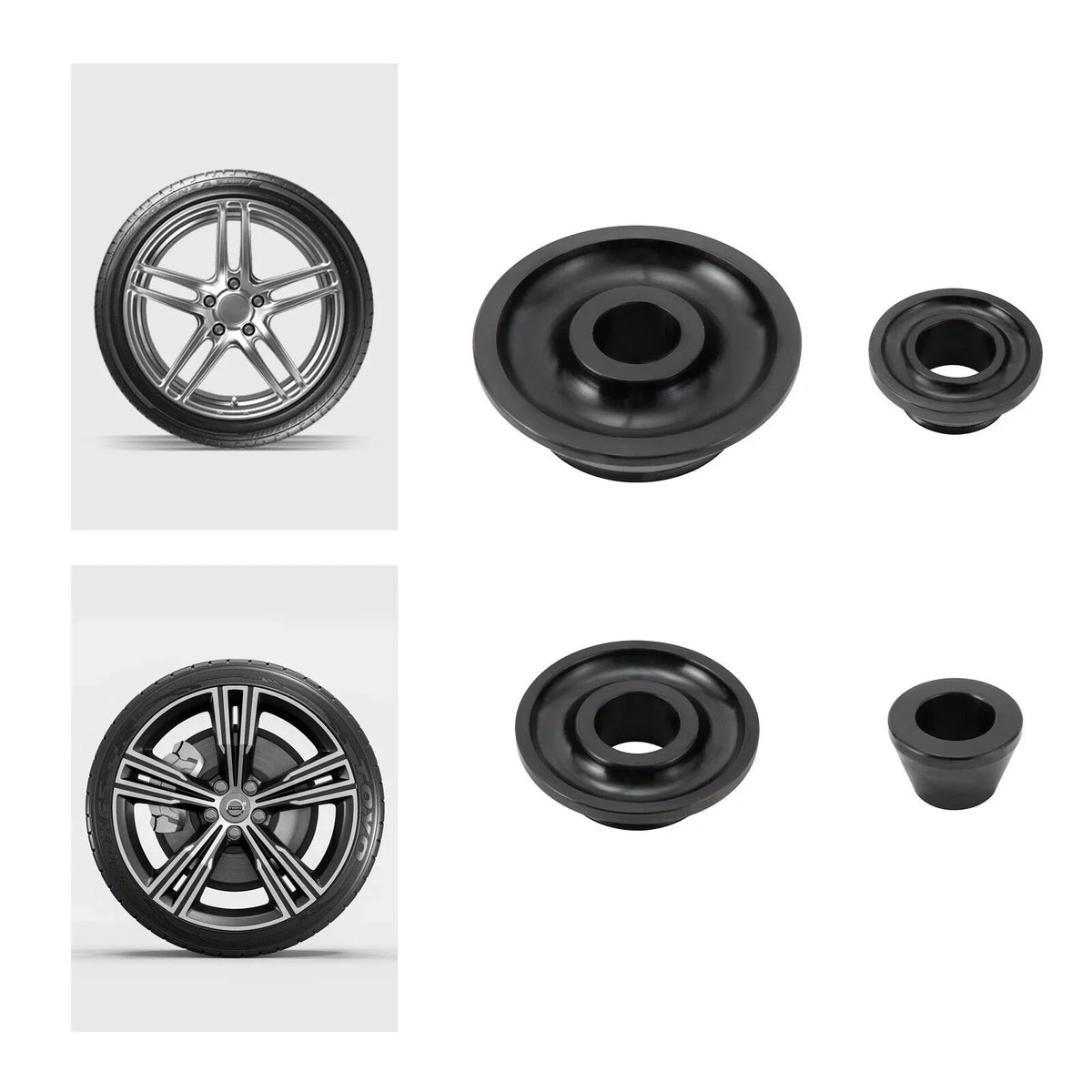 Sizes 4 Tire Wheel 36mm Balancer Kit Cones Steel Balancer Cones 45-gauge Adapter