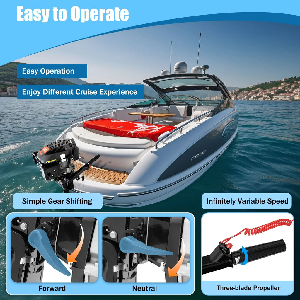 Engine Engine HP System Stroke Cooling Motor CDI liquid Outboard 4 6 1:1.5 Tiller Cooling Fichiouy with Shaft Boat Air 2500rpm Air