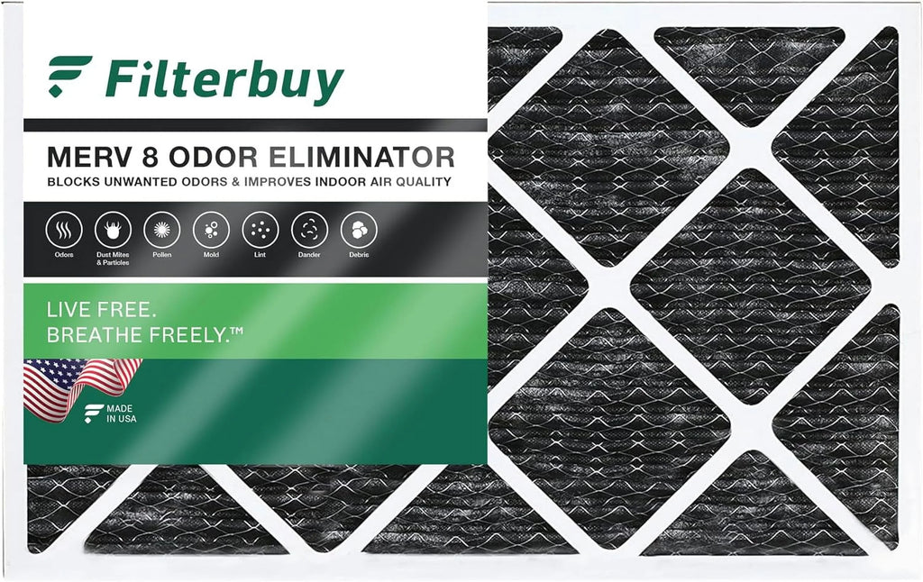 Eliminator Activated HVAC Filters MERV with Pleated Odor Carbon Air (1-Pack) Filterbuy Furnace AC 8 18x30x1