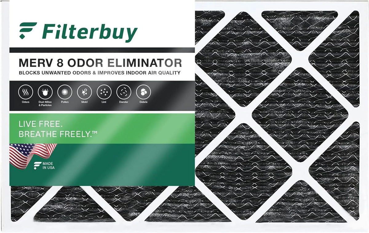 Eliminator Activated HVAC Filters MERV with Pleated Odor Carbon Air (1-Pack) Filterbuy Furnace AC 8 18x30x1