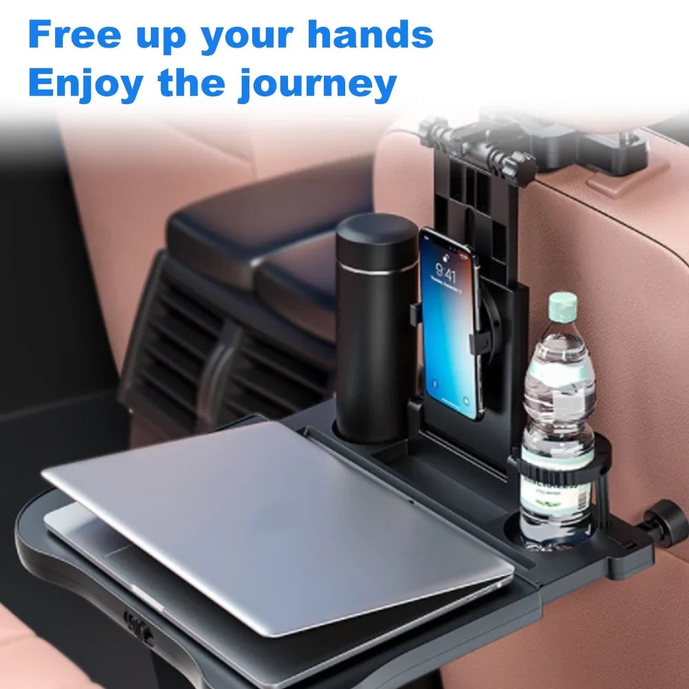 Table, Multifunctional Car Tomshoo Back Seat Adjustable Seat Convenient Car Travel Black Tray