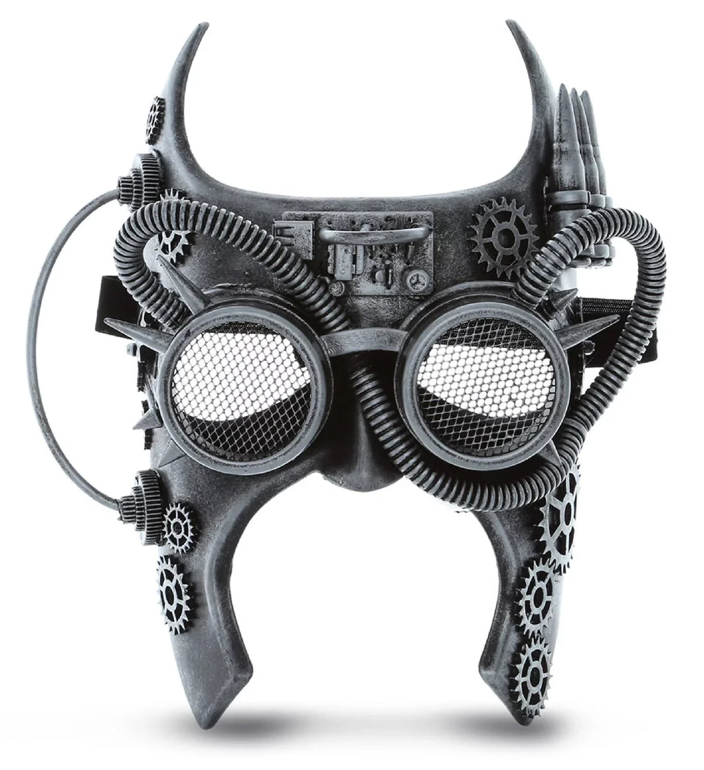 Silver Robot - Steampunk Goggle Gladiator Studio Mask Attitude Costume Half Face