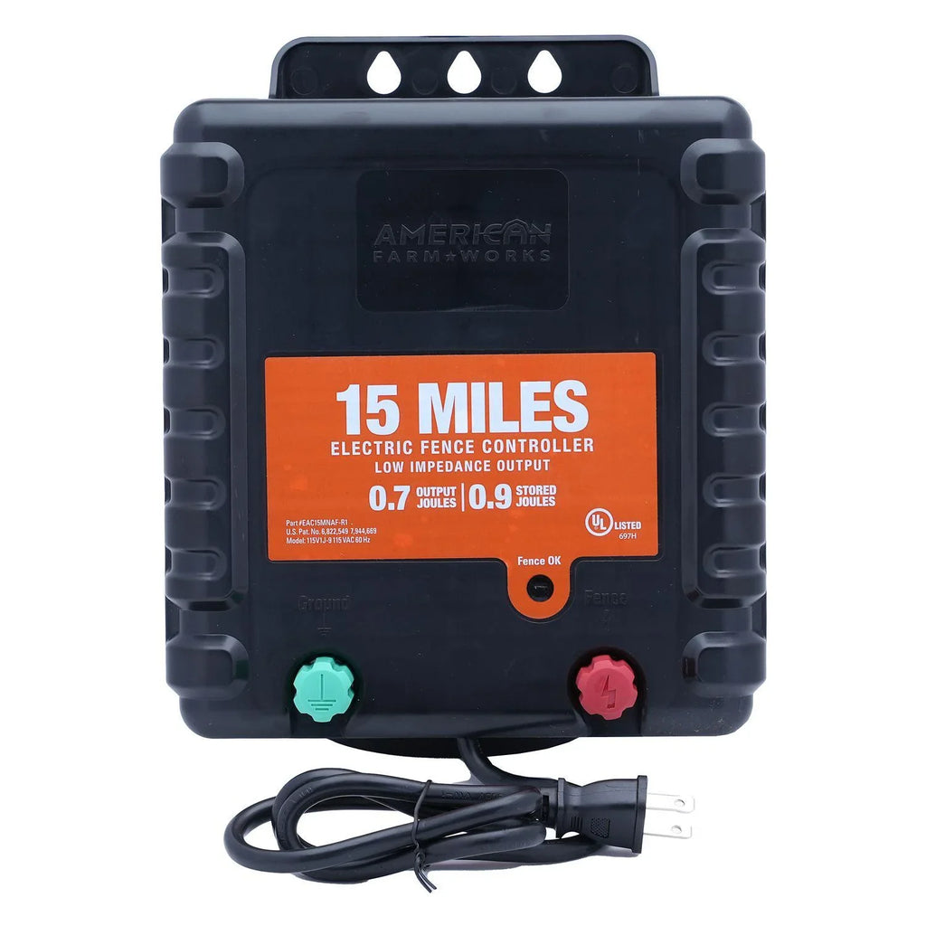 0.7 American Low Joule Fence FarmWorks Impedance 15-Mile Charger Electric AC-Powered