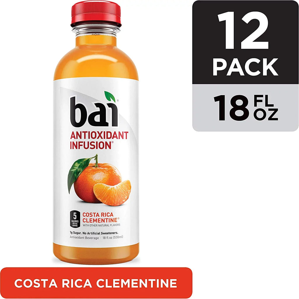 Ounce Rica Costa 12 liquid, Drinks, Infused 18 Clementine, Fluid count Flavored Bottles, Antioxidant Bai