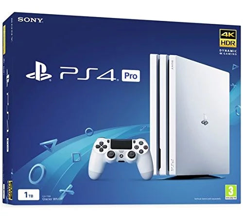 New) Controller With 1TB Kit Headset 4 Gaming (Refurbished: White, Like Pro 2 Glacier Console Pre-Owned PlayStation Cleaning