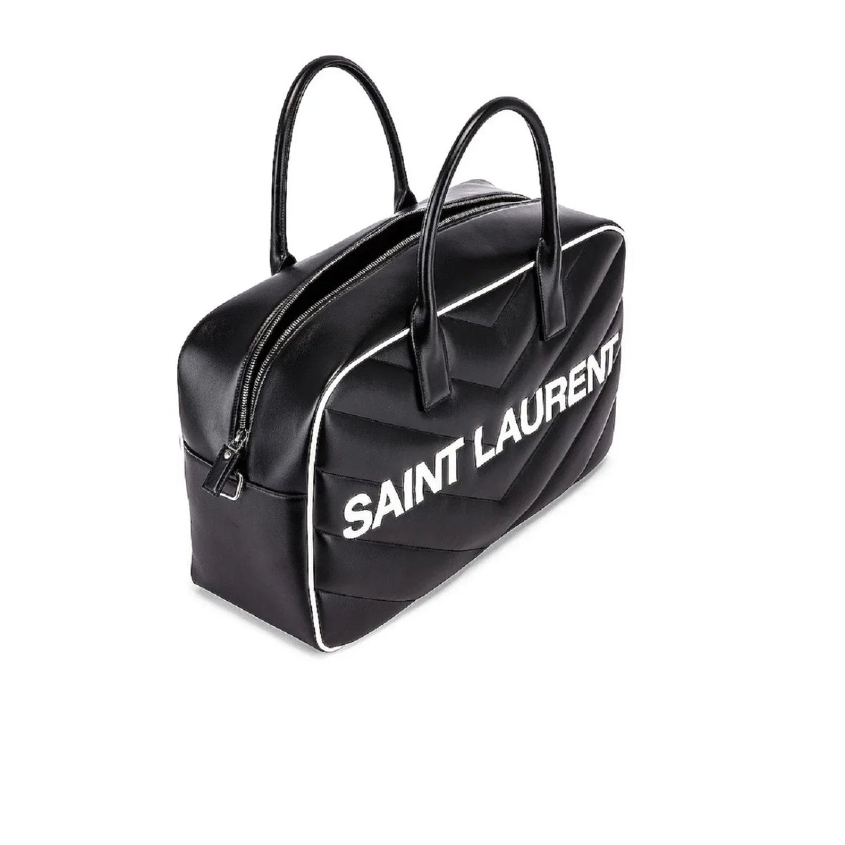 Calf Laurent Saint 525145 Leather Miles Bag Black Bowling New Logo Duffel