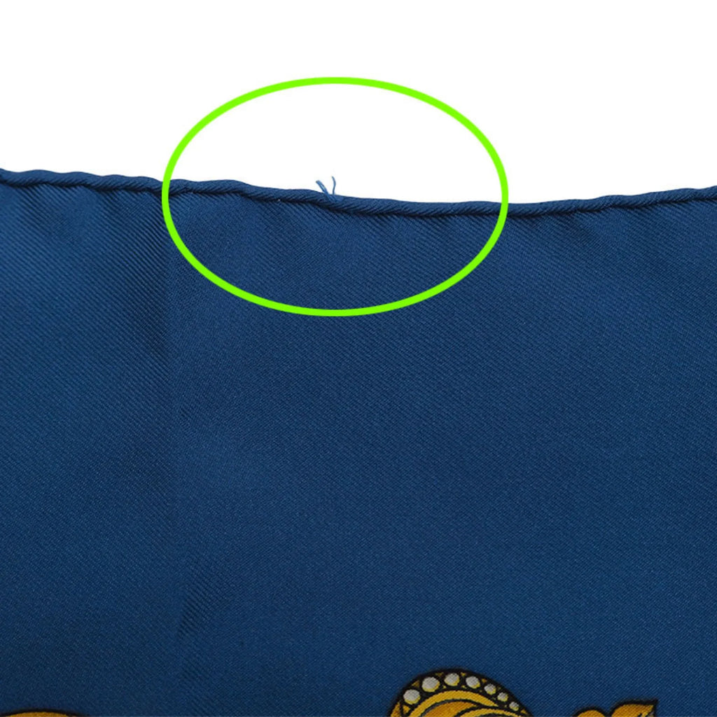 Tambour TAMBOURS HERMES (Good) Muffler Pre-Owned Blue LES 90 Taiko Hermes x Carre Red Scarf