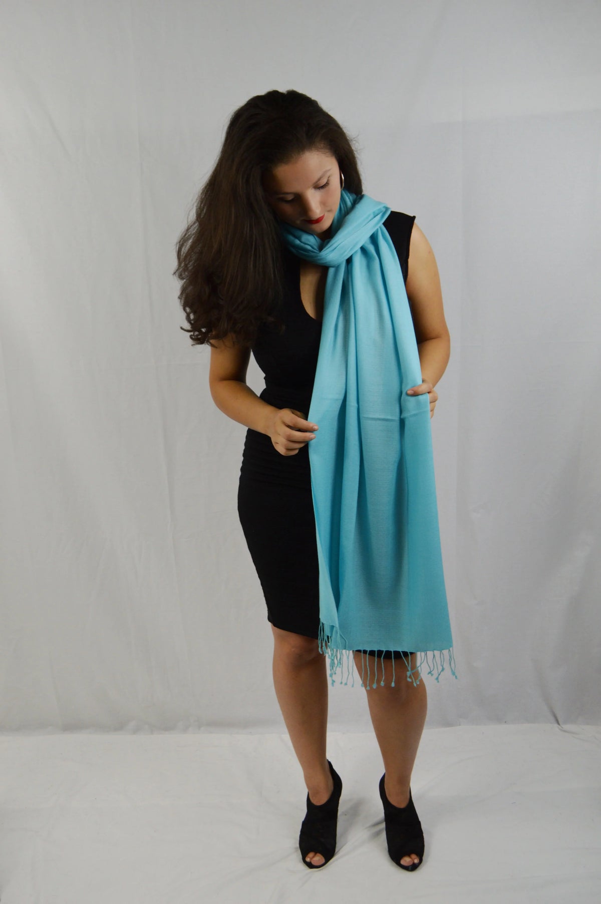 Shawl/Scarf/Scarves Pashmina Fancy Shawl/liquid Shawl/Summer Shawl/Evening Blue (Tiffany weight Regular Shawl) Shawl/Sheer Shawl/Light Shawl/Pashmina
