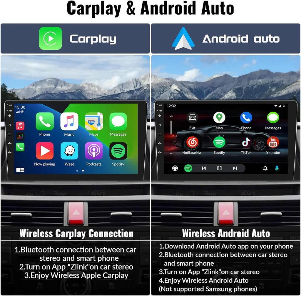 2008-2013 Android THONZER Backup Android 8 Radio Car Stereo GPS Navigation WiFi Stereo 10.1 Accord 5.0 Core Honda Screen Inch Bluetooth Car for 8th 4G CarPlay Camera（4G+64G） with Touch Auto