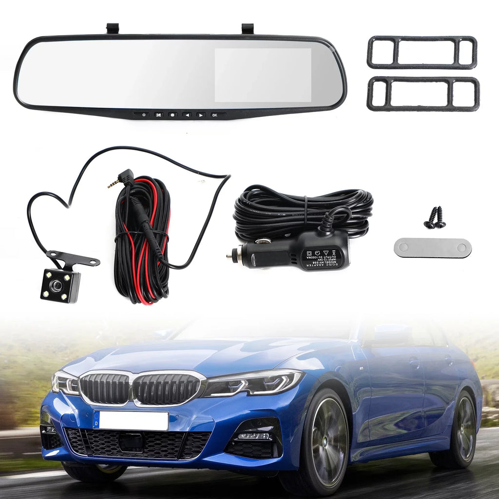 DVR Dash Video Rearview HD Mirror Rear Car 1080P Front Recorder Camera Cam Dual