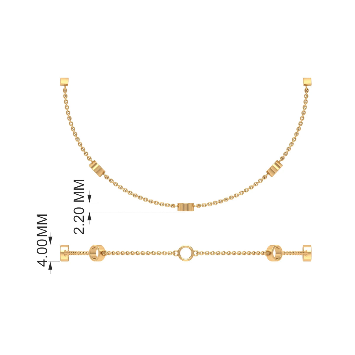 '- Blue Women Chain CT AAAA Gold, For Created inches 14K Bracelet - 1 7.5 Sapphire Yellow Station Lab Grade,