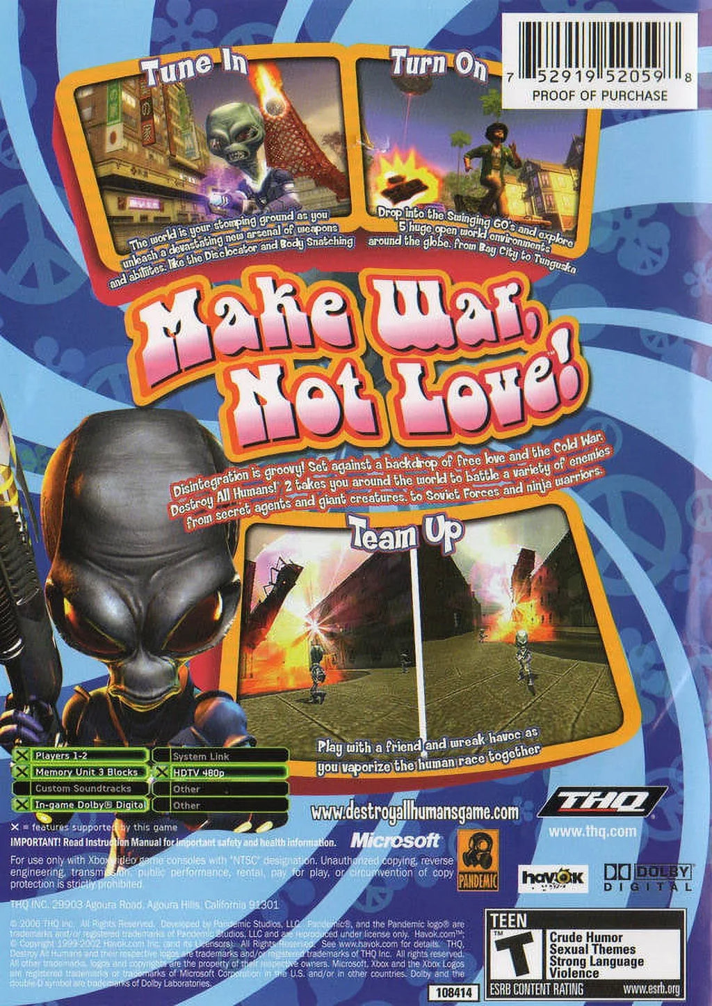 '- Humans All Pre-Owned - Xbox 2 Destroy