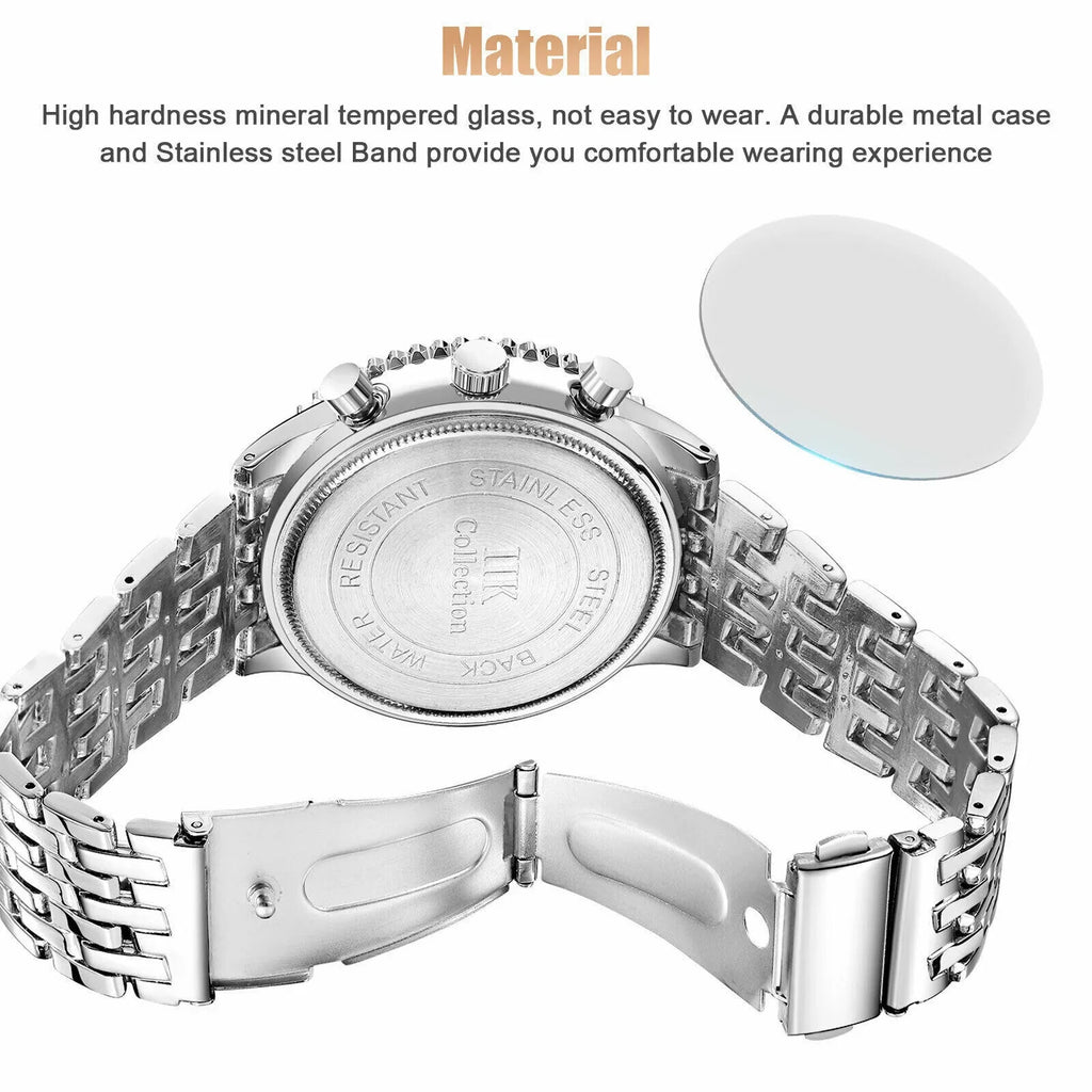 Steel Bracelet Stainless Men Relojes De Luminous Quartz Watch Waterproof Hombre