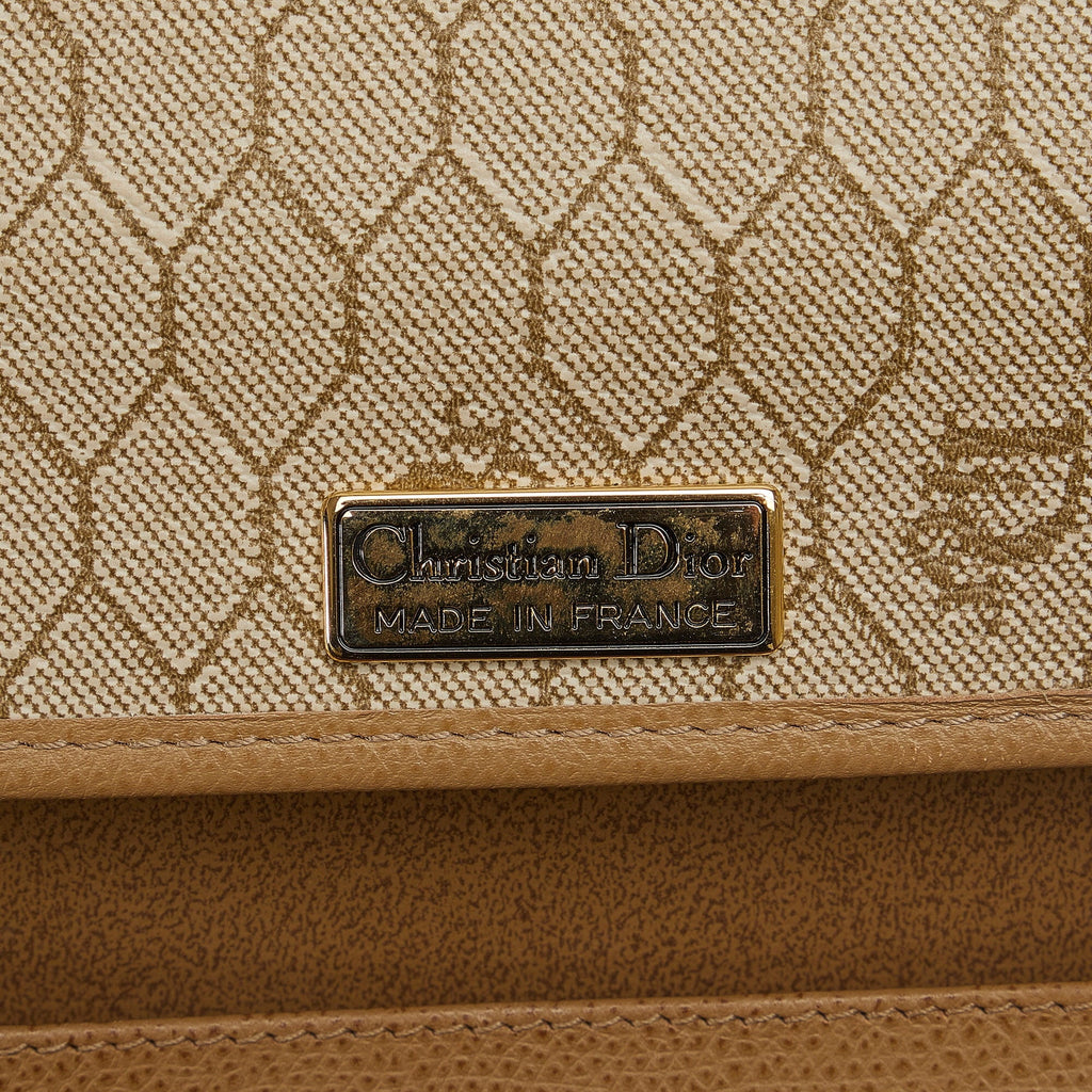 Brown (Good) Leather Crossbody Unisex Pre-Owned Calf Bag Authenticated Chain Dior Crossbody