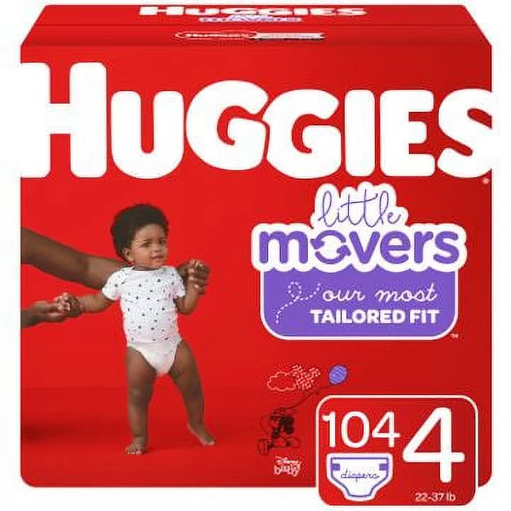 Baby Little Pack Ct, Huggies Diapers, 4, Giant Movers 104 dimension