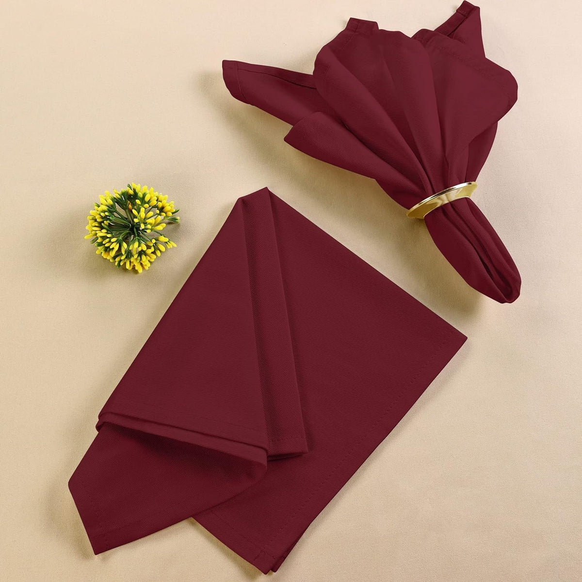 Burgundy Reusable Napkins Table Blend Parties Pack, Kitchen and 18x18 Dinner Cotton Event Washable and Restaurant, Cloth Burgundy Lunch, [12 Hotel, Inch] 18x18 Inch for Utopia Napkins Weddings,